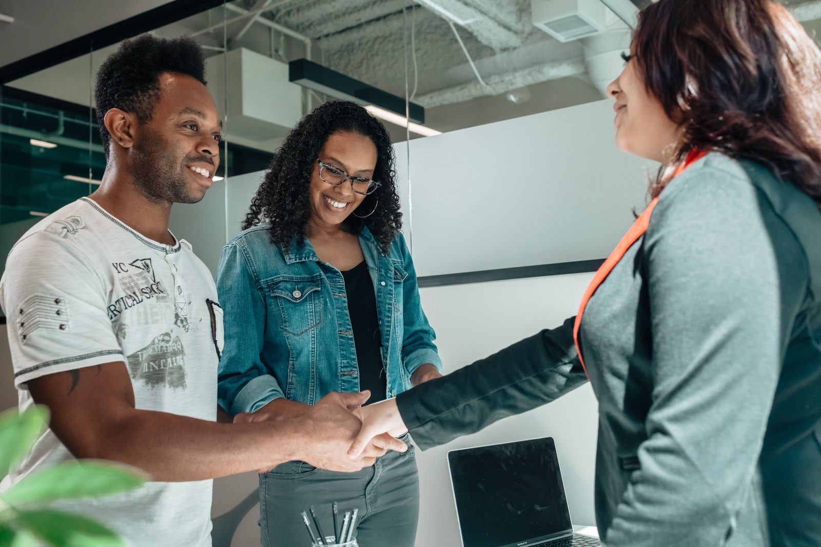 Clients meeting with a professional advisor